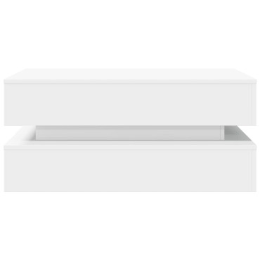 vidaXL Τραπεζάκι Σαλονιού με LED Λευκό 90x50x40cm 1 τεμ.