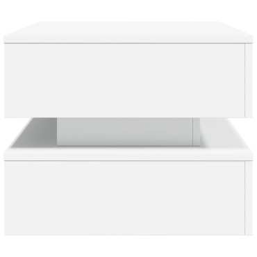 vidaXL Τραπεζάκι Σαλονιού με LED Λευκό 90x50x40cm 1 τεμ.