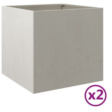 vidaXL Ζαρντινιέρες 2 τεμ. Ασημί 42x40x39 εκ από Ανοξείδωτο Ατσάλι
