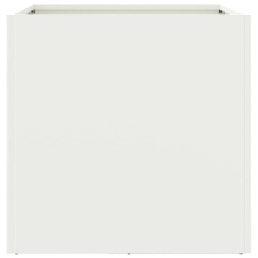 vidaXL Ζαρντινιέρα Λευκή 49x47x46 εκ. από Χάλυβα