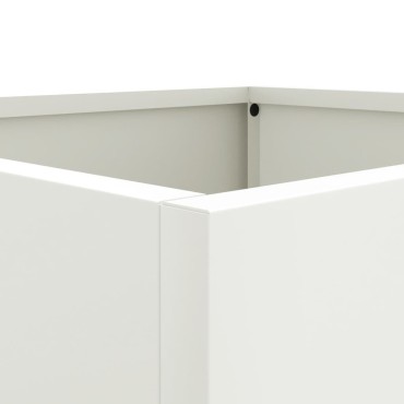 vidaXL Ζαρντινιέρα Λευκή 49x47x46 εκ. από Χάλυβα