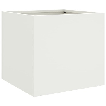 vidaXL Ζαρντινιέρα Λευκή 32x30x29 εκ. από Χάλυβα