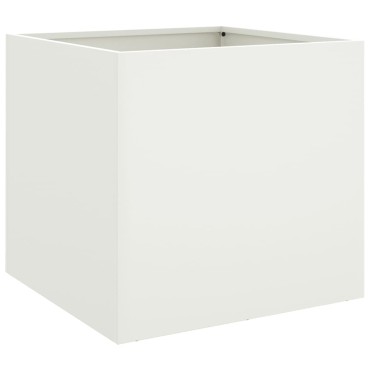 vidaXL Ζαρντινιέρα Λευκή 42x40x39 εκ. από Χάλυβα