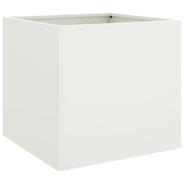 vidaXL Ζαρντινιέρα Λευκή 42x40x39 εκ. από Χάλυβα