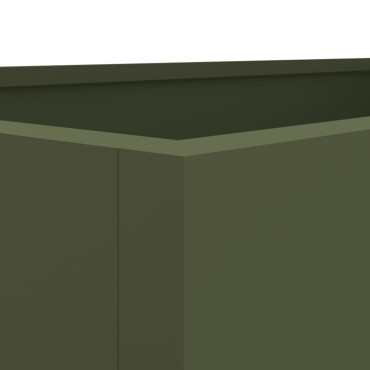 vidaXL Ζαρντινιέρα Λαδί 62x47x46 εκ. από Χάλυβα