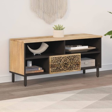 vidaXL Έπιπλο Τηλεόρασης 100x33x46cm από Μασίφ Ξύλο Μάνγκο