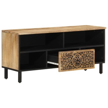 vidaXL Έπιπλο Τηλεόρασης 100x33x46cm από Μασίφ Ξύλο Μάνγκο