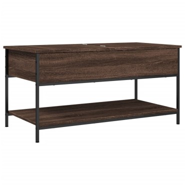 vidaXL Τραπεζάκι Σαλονιού Καφέ Δρυς 100x50x50cm Επεξ. Ξύλο/Μέταλλο 1 τεμ.