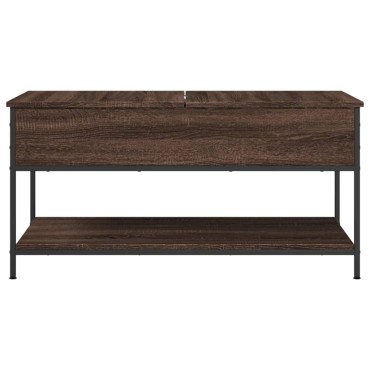 vidaXL Τραπεζάκι Σαλονιού Καφέ Δρυς 100x50x50cm Επεξ. Ξύλο/Μέταλλο 1 τεμ.