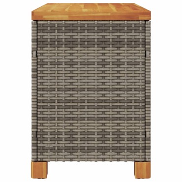 vidaXL Κουτί Αποθ. Κήπου Γκρι 80x40x48cm Συνθ. Ρατάν/Μασίφ Ακακία