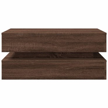 vidaXL Τραπεζάκι Σαλονιού με LED Καφέ Δρυς 90x50x40cm 1 τεμ.