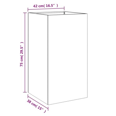 vidaXL Ζαρντινιέρα Λευκή 42x38x75 εκ. από Χάλυβα