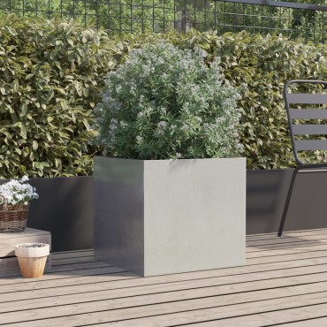 vidaXL Ζαρντινιέρα Ασημί 49 x 47 x 46 εκ. από Ανοξείδωτο Ατσάλι