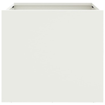 vidaXL Ζαρντινιέρες 2 τεμ. Λευκές 32x30x29εκ. από Χάλυβα