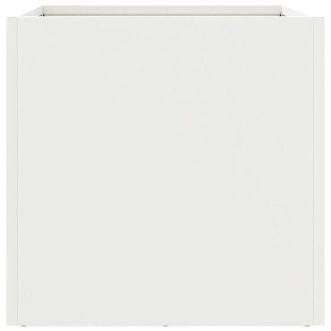 vidaXL Ζαρντινιέρες 2 τεμ. Λευκές 32x30x29εκ. από Χάλυβα
