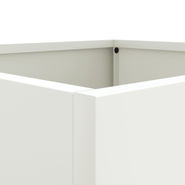 vidaXL Ζαρντινιέρες 2 τεμ. Λευκές 32x30x29εκ. από Χάλυβα