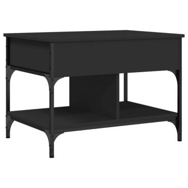 vidaXL Τραπεζάκι Σαλονιού Μαύρο 70x50x50cm Επεξ. Ξύλο/Μέταλλο 1 τεμ.