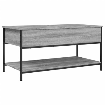 vidaXL Τραπεζάκι Σαλονιού Γκρι Sonoma 100x50x50cm Επεξ. Ξύλο/Μέταλλο 1 τεμ.