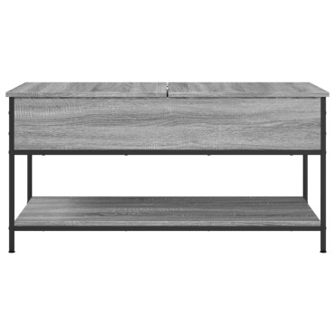 vidaXL Τραπεζάκι Σαλονιού Γκρι Sonoma 100x50x50cm Επεξ. Ξύλο/Μέταλλο 1 τεμ.