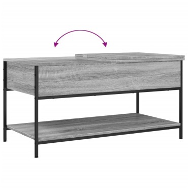 vidaXL Τραπεζάκι Σαλονιού Γκρι Sonoma 100x50x50cm Επεξ. Ξύλο/Μέταλλο 1 τεμ.