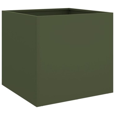 vidaXL Ζαρντινιέρα Λαδί 49x47x46 εκ. από Χάλυβα