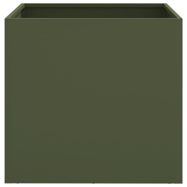 vidaXL Ζαρντινιέρα Λαδί 49x47x46 εκ. από Χάλυβα