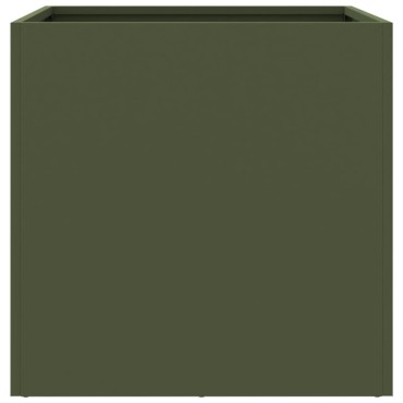 vidaXL Ζαρντινιέρα Λαδί 49x47x46 εκ. από Χάλυβα