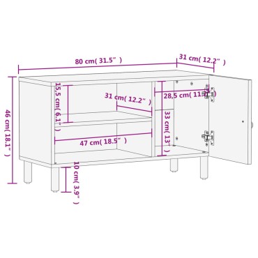 vidaXL Έπιπλο Τηλεόρασης 80x31x46cm από Μασίφ Ξύλο Μάνγκο