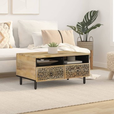 vidaXL Τραπεζάκι Σαλονιού 80x54x40cm από Μασίφ Ξύλο Μάνγκο 1 τεμ.