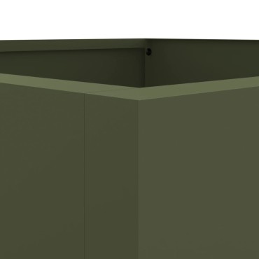 vidaXL Ζαρντινιέρα Λαδί 52x48x75 εκ. από Χάλυβα