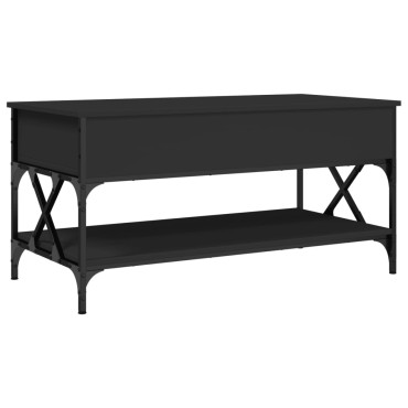 vidaXL Τραπεζάκι Σαλονιού Μαύρο 100x50x50cm Επεξ. Ξύλο & Μέταλλο 1 τεμ.