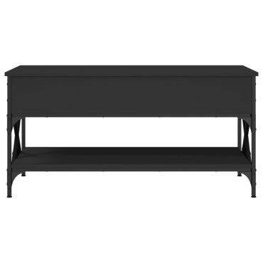 vidaXL Τραπεζάκι Σαλονιού Μαύρο 100x50x50cm Επεξ. Ξύλο & Μέταλλο 1 τεμ.