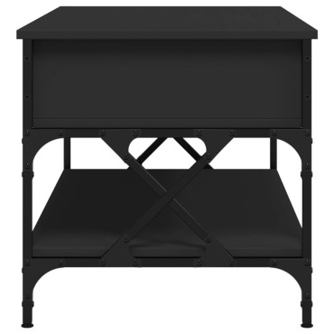 vidaXL Τραπεζάκι Σαλονιού Μαύρο 100x50x50cm Επεξ. Ξύλο & Μέταλλο 1 τεμ.