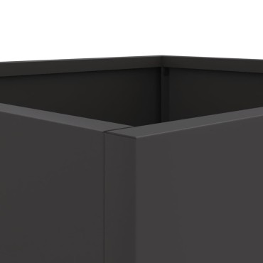 vidaXL Ζαρντινιέρες 2 Τεμ. Μαύρη 49x47x46 εκ. από Χάλυβα
