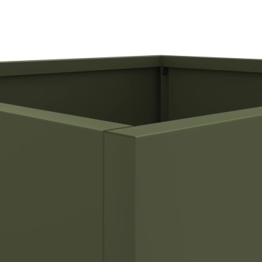vidaXL Ζαρντινιέρα Λαδί 32x29x75εκ. από Χάλυβα