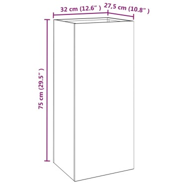 vidaXL Ζαρντινιέρα Λαδί 32x29x75εκ. από Χάλυβα