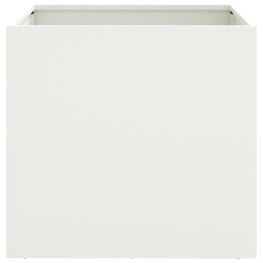 vidaXL Ζαρντινιέρες 2 τεμ. Λευκές 49x47x46εκ. από Χάλυβα