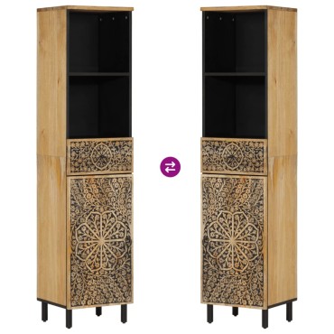 vidaXL Ντουλάπι Μπάνιου 38x33x160cm από Μασίφ Ξύλο Μάνγκο 1 τεμ.