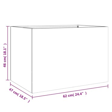 vidaXL Ζαρντινιέρα Ασημί 62x47x46 εκ. από Ανοξείδωτο Ατσάλι
