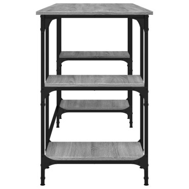 vidaXL Γραφείο Γκρι Sonoma 140x50x75cm Μέταλλο & Επεξεργασμένο Ξύλο 1 τεμ.