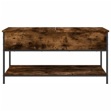 vidaXL Τραπεζάκι Σαλονιού Καπνιστή Δρυς 100x50x50cm Επεξεργ. Ξύλο 1 τεμ.