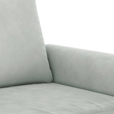 vidaXL Σετ Σαλονιού 3 τεμ. Ανοιχτό Γκρι Βελούδινο με Μαξιλάρια 92x77x80cm  Διθέσιος Τριθέσιος