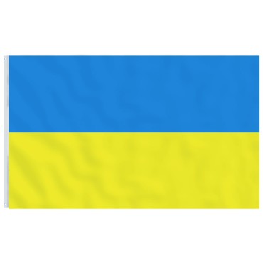 vidaXL Σημαία Ουκρανίας με Ορειχάλκινους Δακτυλίους 90x150 εκ.