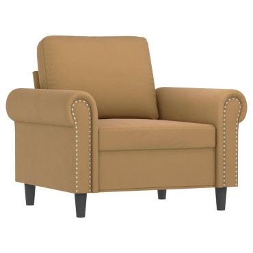vidaXL Πολυθρόνα Καφέ Βελούδινη 92x77x80cm 1 τεμ. Γωνιακός
