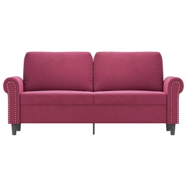 vidaXL Καναπές Διθέσιος Μπορντό Βελούδινος 172x77x80cm 1 τεμ.