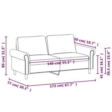 vidaXL Καναπές Διθέσιος Μπλε Βελούδινος 172x77x80cm 1 τεμ.