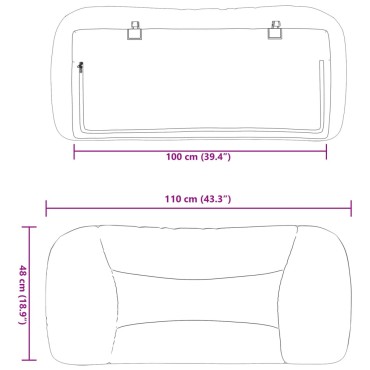 vidaXL Μαξιλάρι για Κεφαλάρι Taupe Υφασμάτινο 110x15x48cm 1 τεμ.