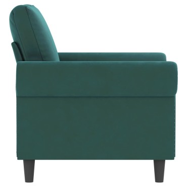 vidaXL Πολυθρόνα Σκούρο πράσινο Βελούδινη 92x77x80cm 1 τεμ. Γωνιακός