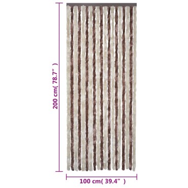 vidaXL Σήτα Εντόμων Μπεζ/Ανοιχτό Καφέ 100x200 εκ. από Σενίλ