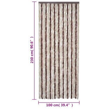 vidaXL Σήτα Εντόμων Μπεζ/Ανοιχτό Καφέ 100x230 εκ. από Σενίλ